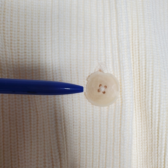 Talbots Womens Knit Cardigan Sweater Size M Button Front Cream Neutral Old Money - Picture 7 of 12